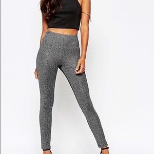 ASOS Silver Sparkly Tight Pants (Size 6)
